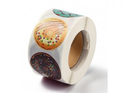 Samolepky na kotoučku kolečka Donuty (500 ks)