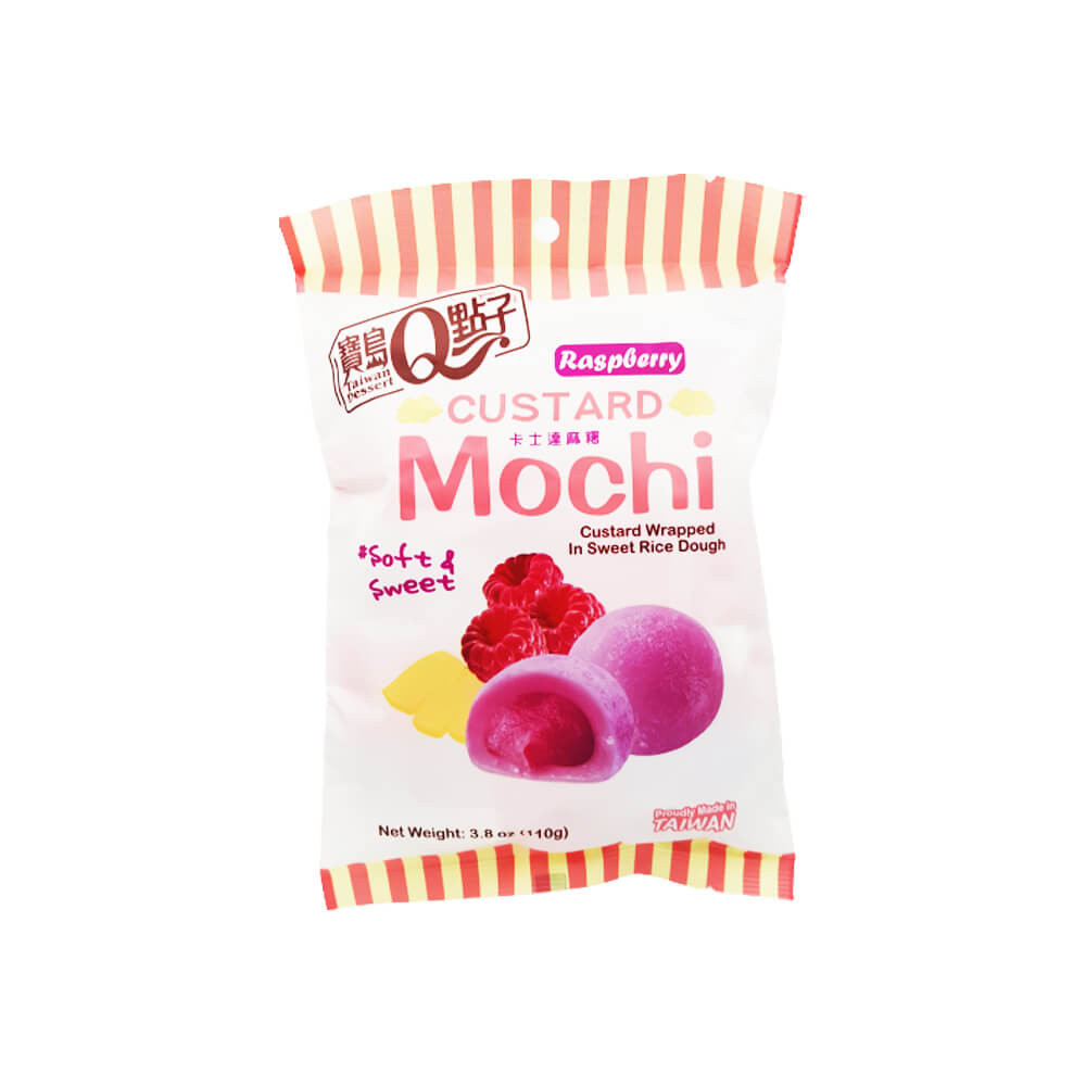 Q Brand mochi custard raspberry malina (110g) TWN