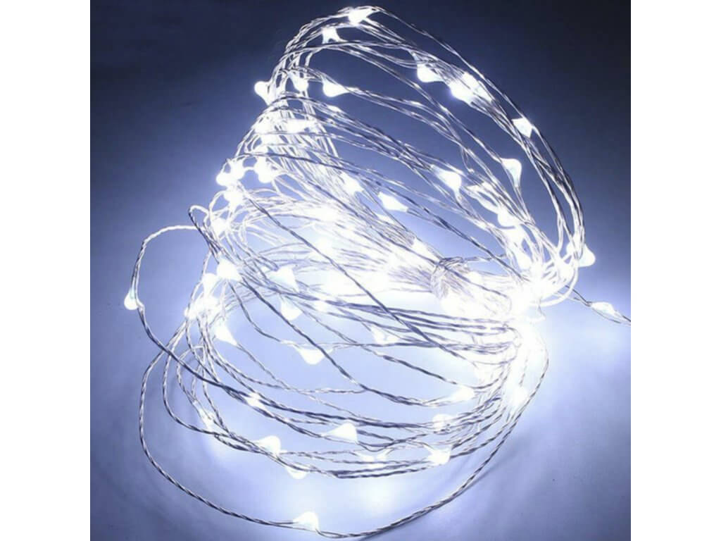 Dekorační řetěz s 20 LED diodami - 220 cm Barva: bílá