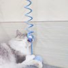 Pružinová hračka pro kočky s míčkem - modrá
