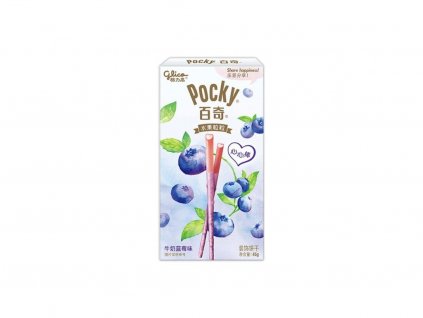 Glico Pocky tyčinky - Heart Milk & Blueberry (45g)