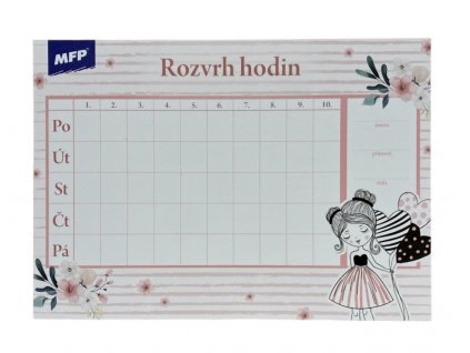 Rozvrh hodin MFP - Pink (A5)