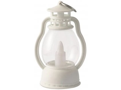 Dekorační oválná lucerna s LED svíčkou (bílá)