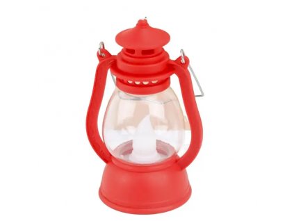 Dekorační oválná lucerna s LED svíčkou (červená)