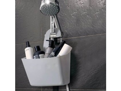 Závěsný box na koupelnové doplňky - šedý