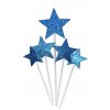 Ozdoba na dort HVĚZDY - modrá (5ks)
