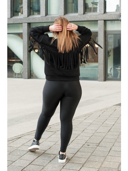 Mikina s třásněmi ČERNÁ