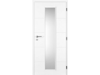 Bílé dveře interiérové Masonite profilovné QUATRO LINEA sklo 60 cm