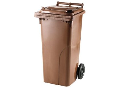 Plastová popelnice 120 litrů PVC hranatá hnědá