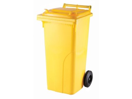 Plastová popelnice 120 litrů PVC hranatá žlutá