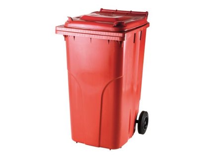 Plastová popelnice 240 litrů PVC hranatá červená