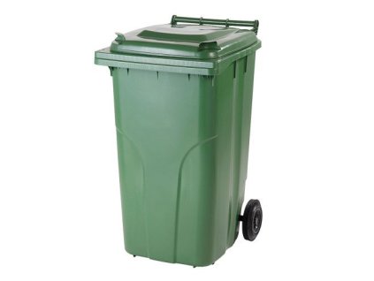 Plastová popelnice 240 litrů PVC hranatá zelená