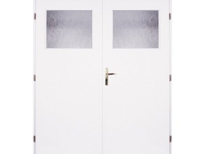 DOORNITE dveře bílé interiérové 125 cm sklo 1/3 dvoukřídlé