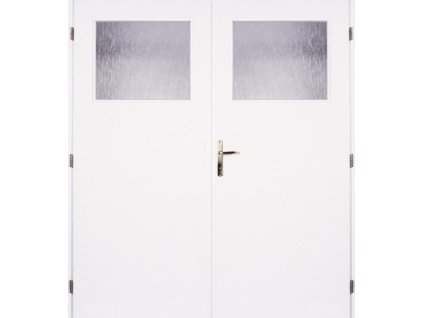 MASONITE dveře bílé interiérové 125 cm sklo 1/3 dvoukřídlé
