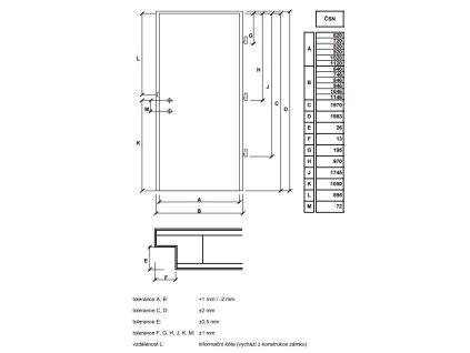 MASONITE dveře bílé interiérové 125 cm sklo 1/3 dvoukřídlé