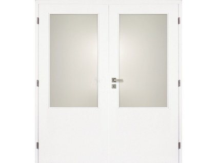 Interiérové dveře bílé 2/3 sklo dvoukřídlé 160 cm Masonite