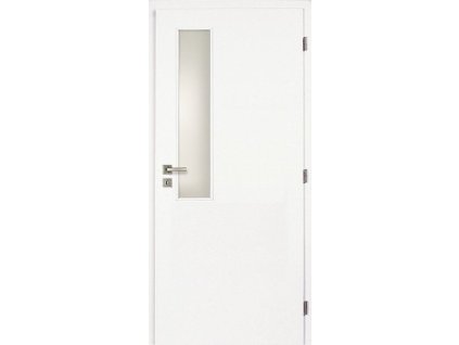 Bílé dveře interiérové Masonite sklo Vertikus 80 cm