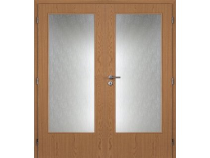 Masonite dveře interierové 145 cm sklo 3/4 dvoukřídlé DTD