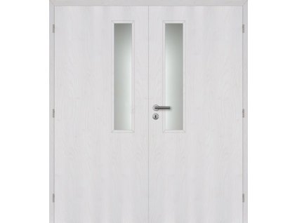 Dveře interiérové MASONITE 125 cm sklo VERTIKUS dvoukřídlé