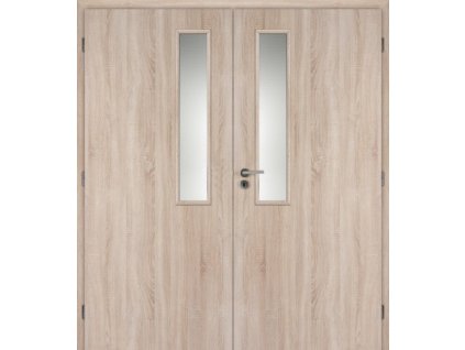 Dveře interiérové MASONITE 145 cm sklo VERTIKUS dvoukřídlé