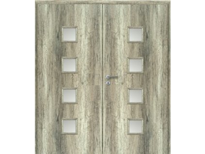 MASONITE dveře vnitřní 145 cm QUADRA sklo dvoukřídlé