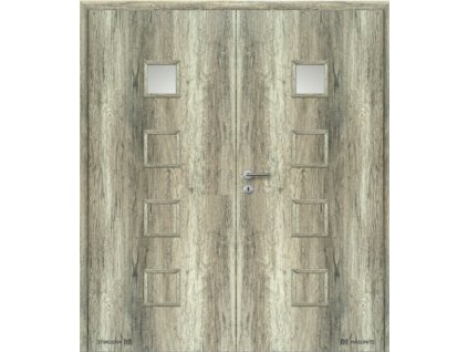 Dveře MASONITE interiérové 160 cm QUADRA 1 dvoukřídlé