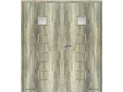 Dveře MASONITE interiérové 160 cm QUADRA 1 dvoukřídlé