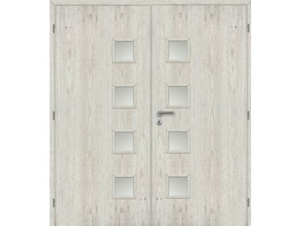 Interiérové dveře folie MASONITE 145 cm GIGA sklo dvoukřídlé