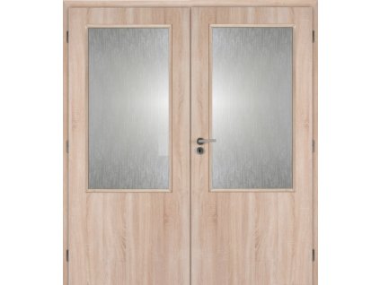Vnitřní dveře folie 180 cm MASONITE sklo 2/3 dvoukřídlé laminované