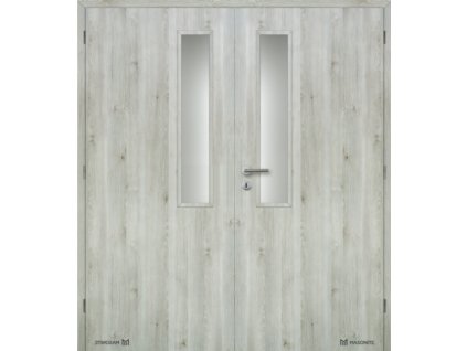 Dveře interiérové MASONITE 165 cm sklo VERTIKUS dvoukřídlé laminované