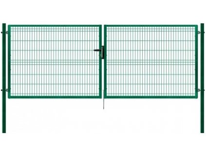 Dvoukřídlá zahradní brána PILOFOR zelená 4118 x 1045 mm FAB