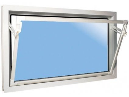 Sklepní okno bílé vyklápěcí plastové 90 x 60 cm dvojsklo 4+4 mm ACO