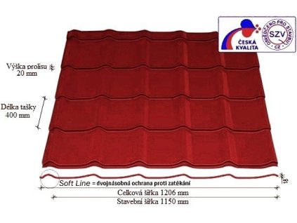 Plechová krytina SATJAM TREND červená taška 400 mm lesklá