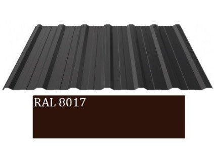 Plechová krytina trapézový plech Blacho TRAPÉZ T18 Plus 0,5 RAL 8017 2 m