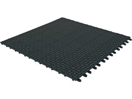 Plastová dlažba černá 55 x 55 x 1 cm podlahová krytina Multiplate