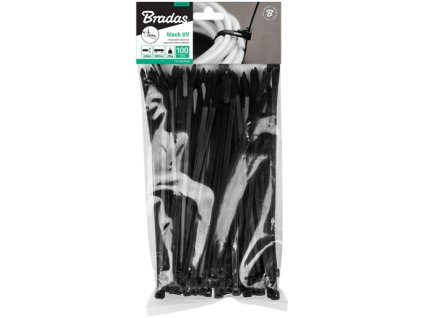 Stahovací pásky vázací ČERNÉ 4,6 x 160 mm (100 ks/bal) UV odolné VÝPRODEJ