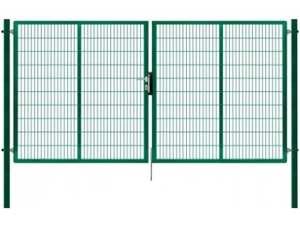 Dvoukřídlá zahradní brána PILOFOR SUPER zelená 4110 x 1980 mm FAB