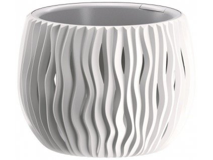 25441 plastovy kvetinac sandy bowl 18 cm bily