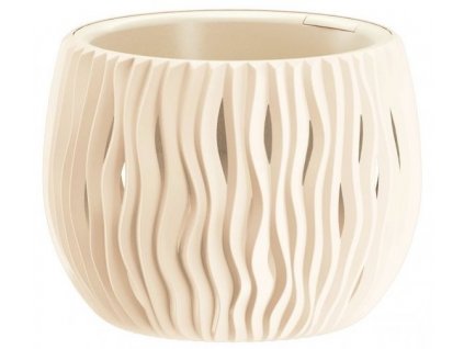 25444 7 plastovy kvetinac sandy bowl 18 cm kremovy