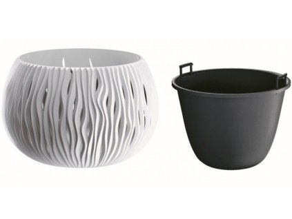 Plastové květináče Sandy Bowl krémová Ø 18 cm