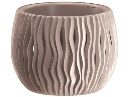 25447 plastovy kvetinac sandy bowl 18 cm mocca