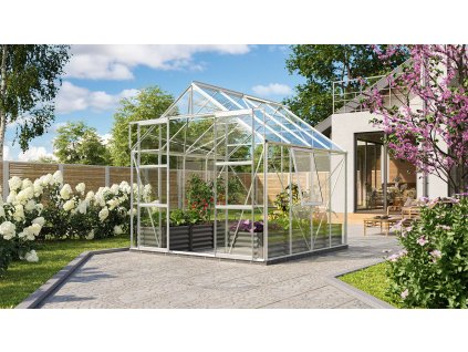 Skleník VITAVIA URANUS 6700 čiré sklo 3 mm stříbrný