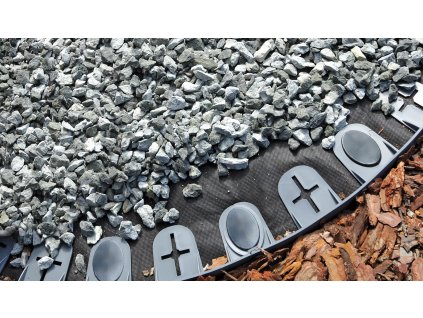 Neviditelný obrubník plastový Palisgarden šedý 38mm x 60cm + 2 kolíky zdarma