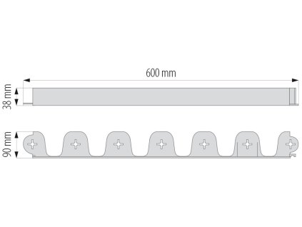 Neviditelný obrubník plastový Palisgarden šedý 38mm x 3m + kolíky zdarma