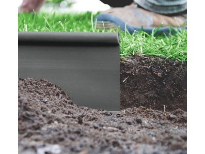 Zahradní obrubník plastový 12,5cm / 18 m šedý VÝRPODEJ