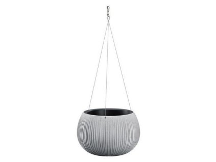 Plastové závěsné květináče Beton Bowl šedý Ø 29 cm