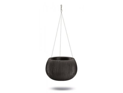 Závěsné plastové květináče Beton Bowl černý Ø 29 cm.