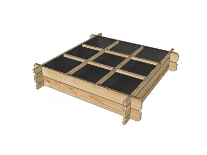 Vyvýšený záhon LANITPLAST POTTING2 120x120x25 cm hnědý