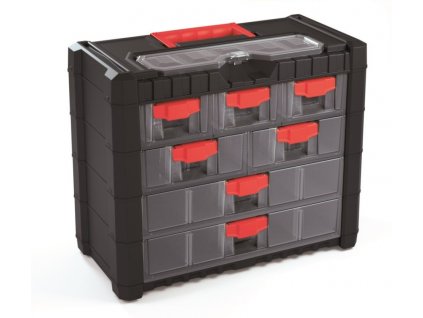 plastovy organizer zavesny multicase cargo 400x200x326 cervene uchyty