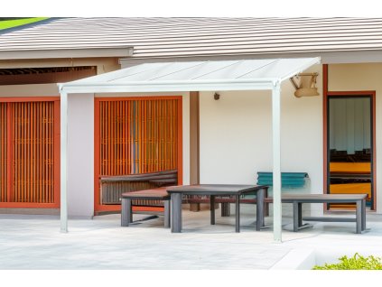 Hliníková pergola LANITPLAST WALL 33 FSX bílá + čirý PC